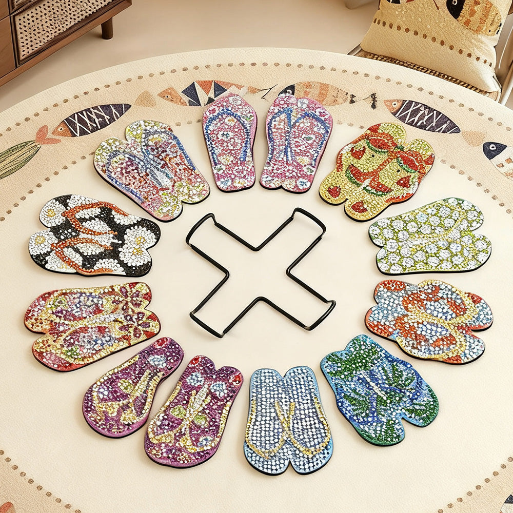DIY Slippers A Diamond Painting Coasters