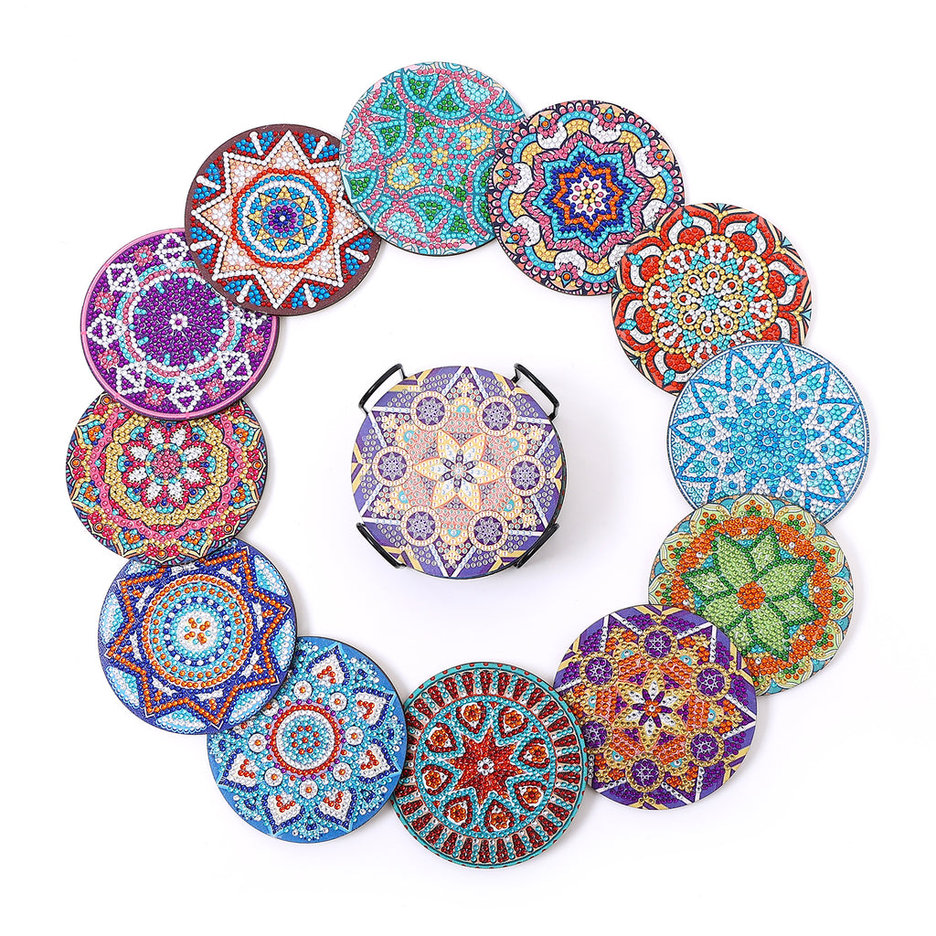 DIY Mandala M Diamond Painting Coasters