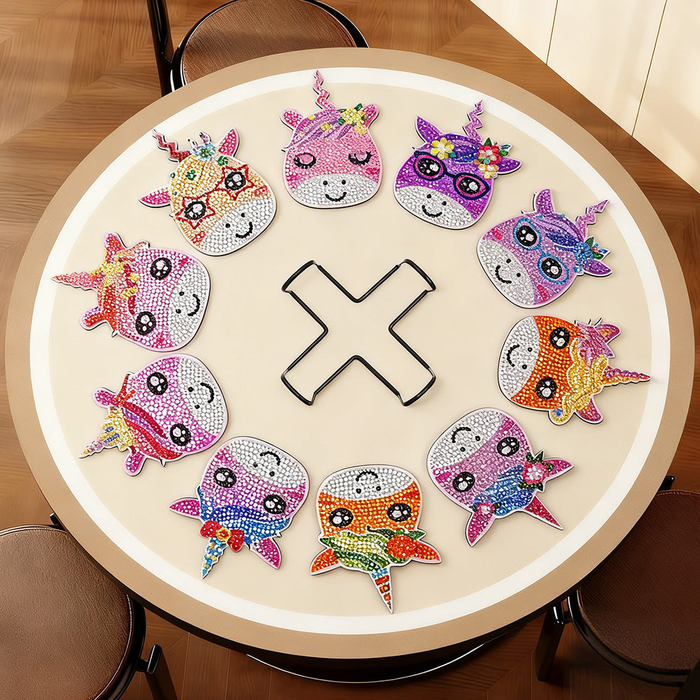 DIY Unicornios Diamond Painting Coasters