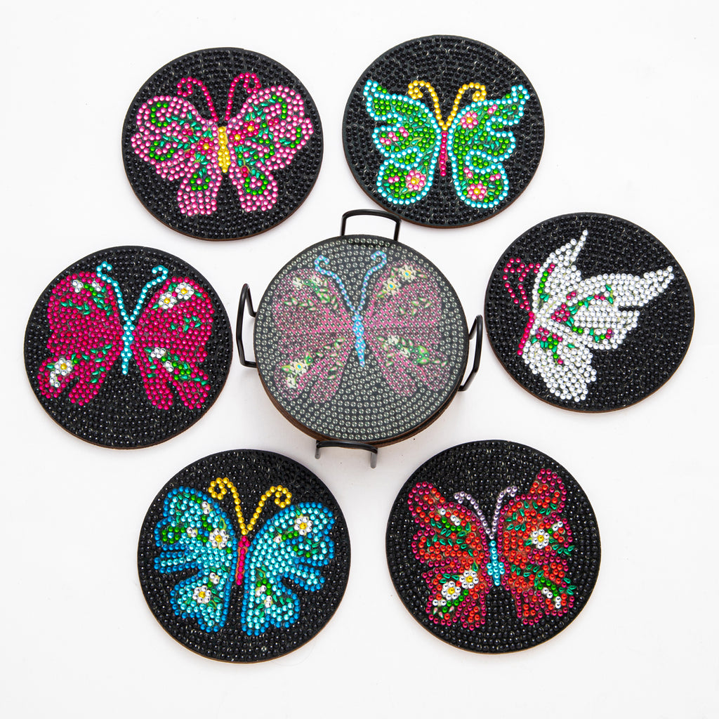 DIY Butterfly E Diamond Painting Coasters