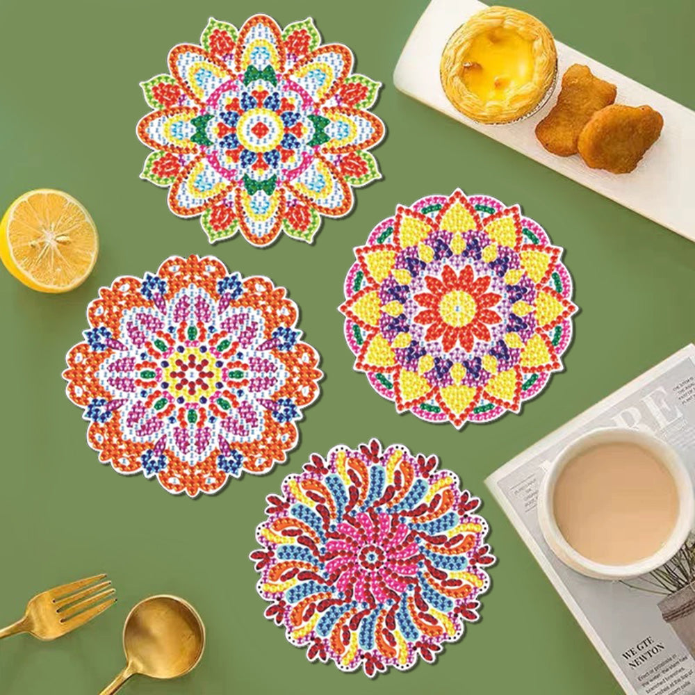 DIY Mandala E Diamond Painting Coasters