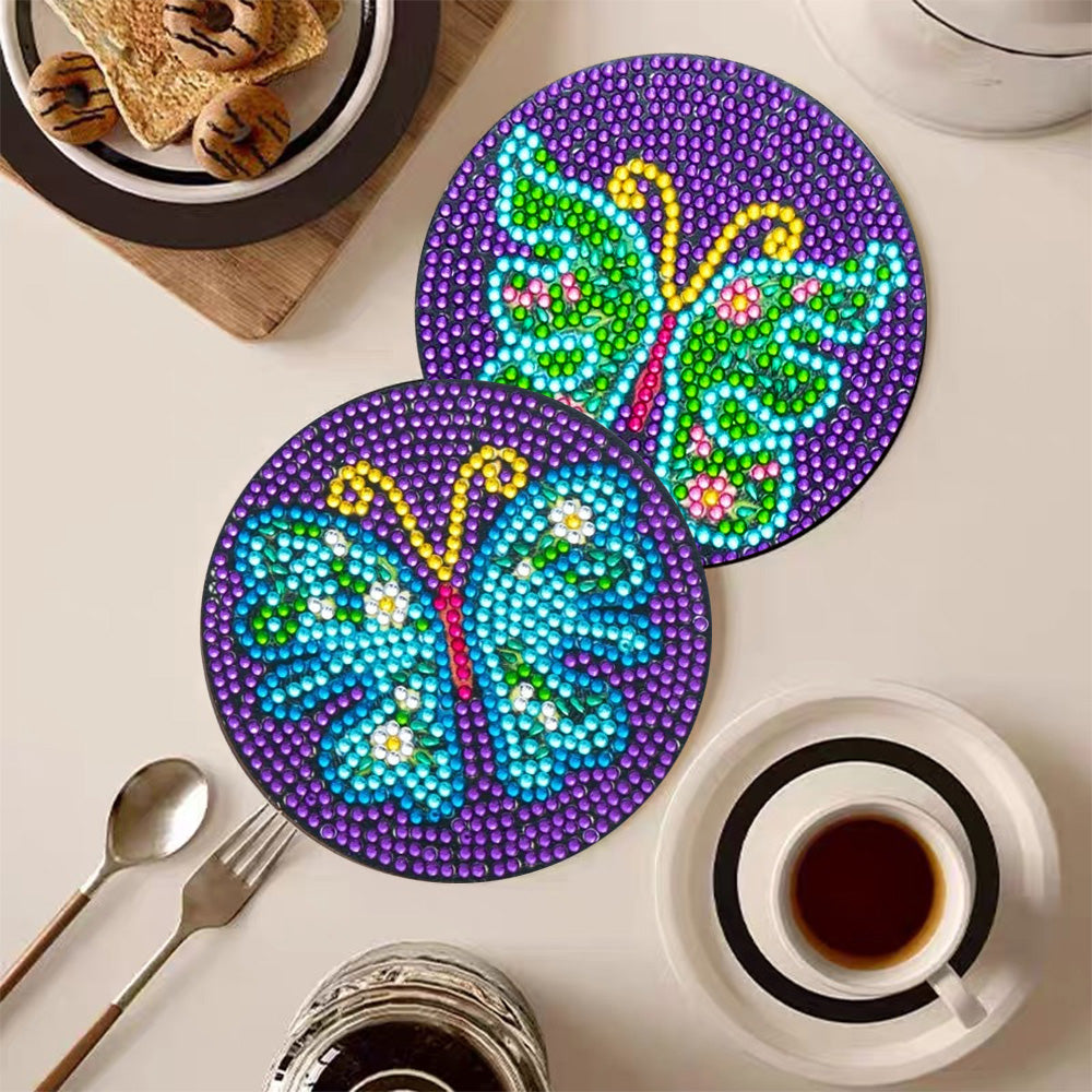 DIY Butterfly F Diamond Painting Coasters