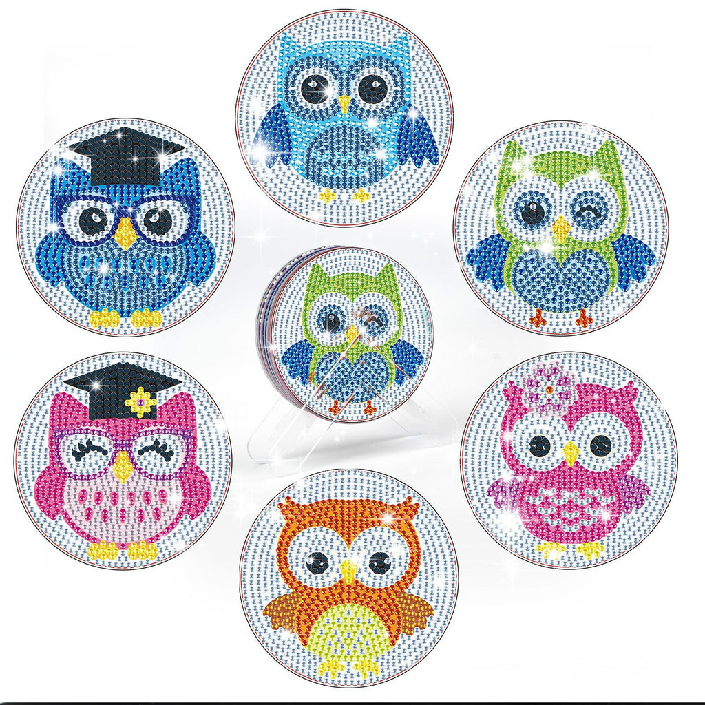 DIY Owl A Diamond Painting Coasters