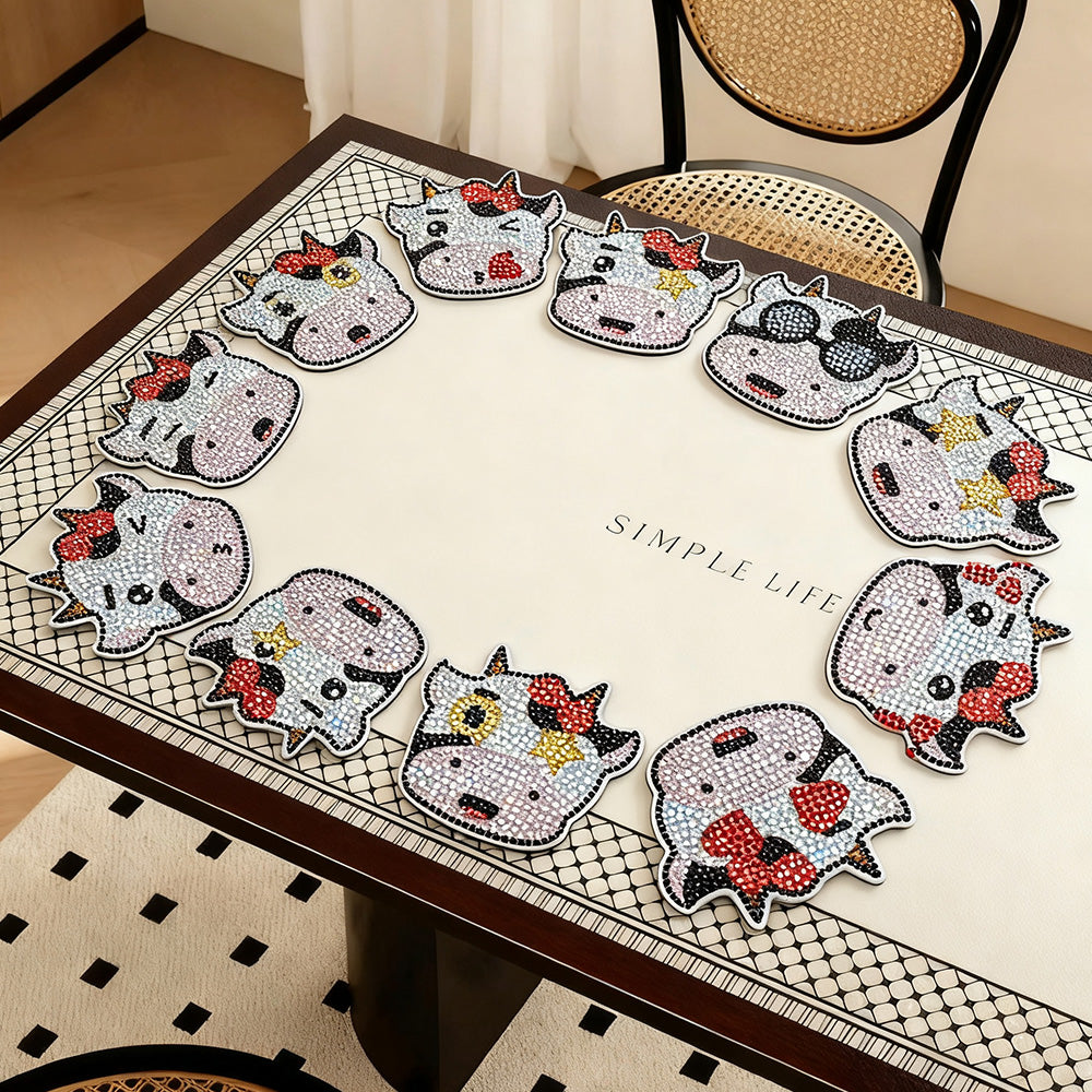 DIY Cow A Diamond Painting Coasters