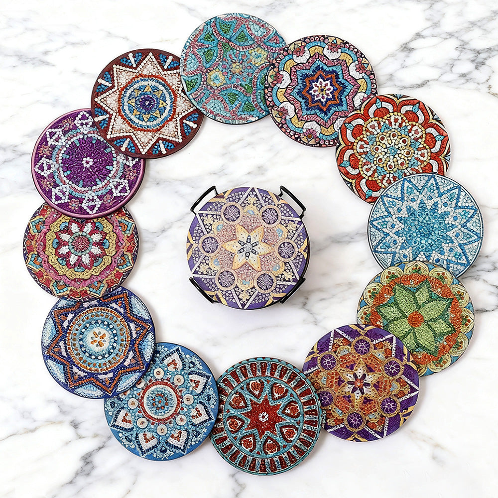 DIY Mandala B Diamond Painting Coasters
