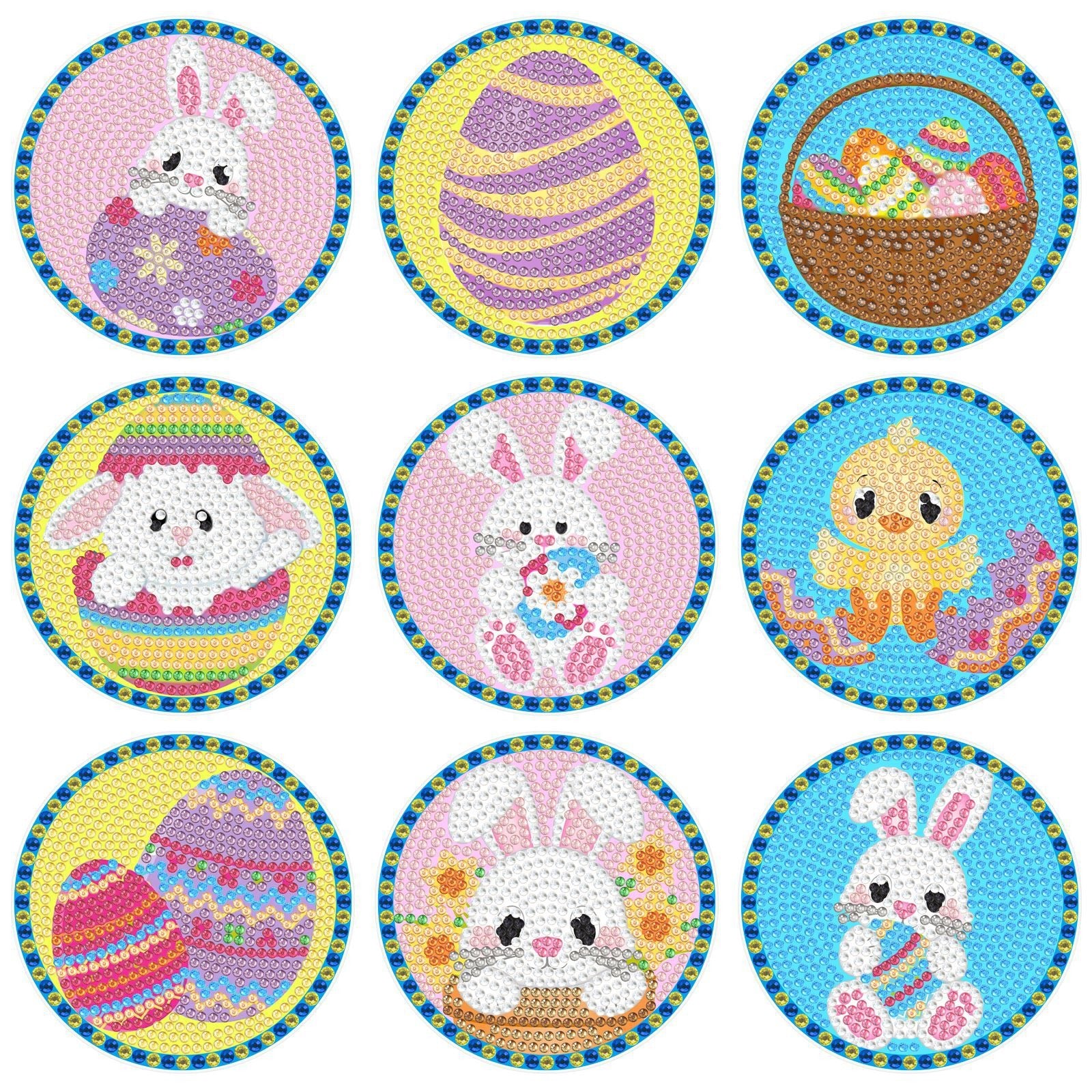 DIY Easter Day Diamond Painting Coasters