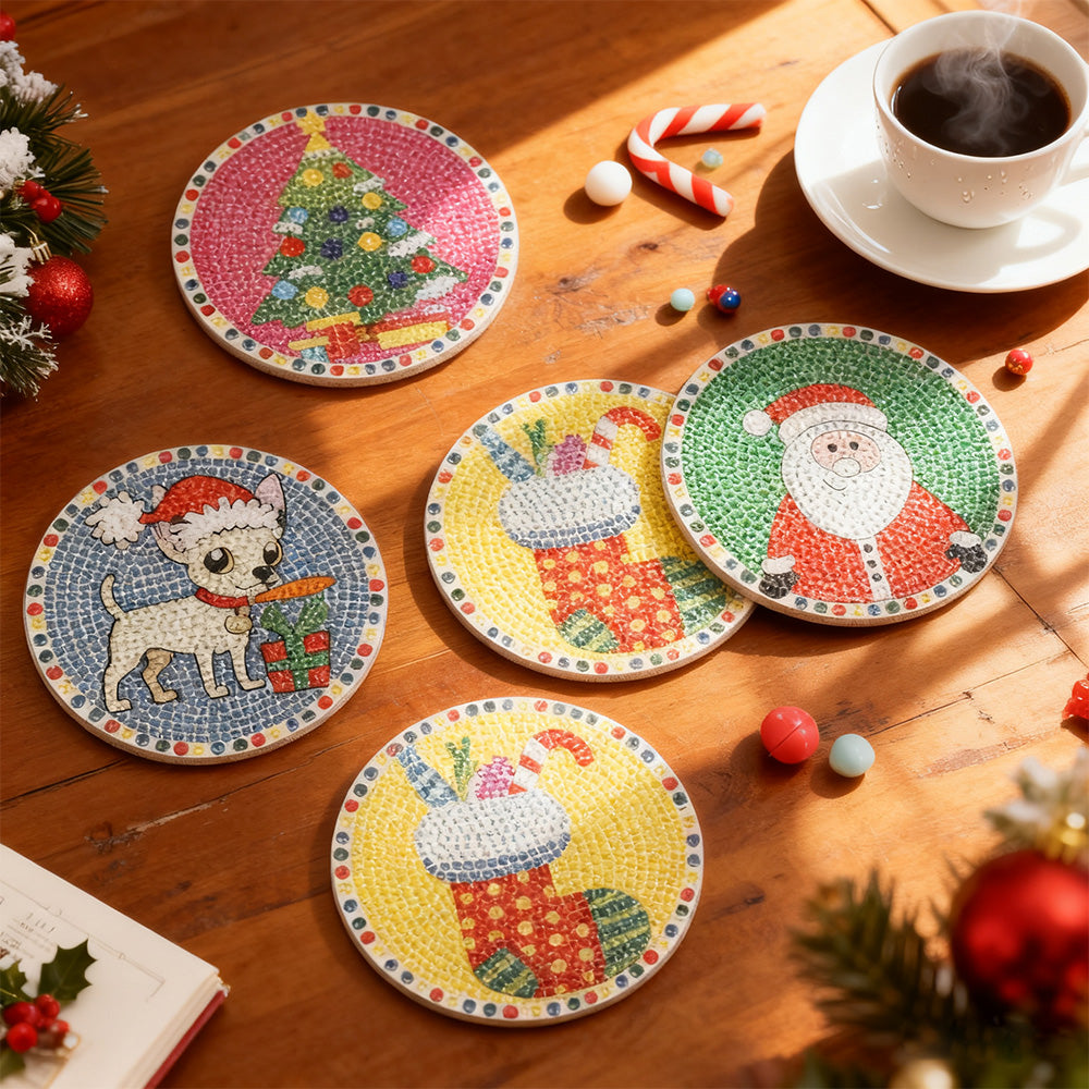 DIY Christmas K Diamond Painting Coasters