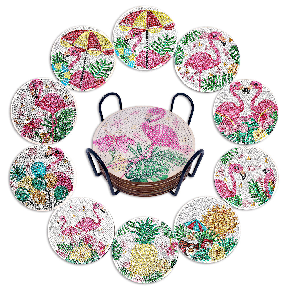 DIY Flamingos Diamond Painting Coasters