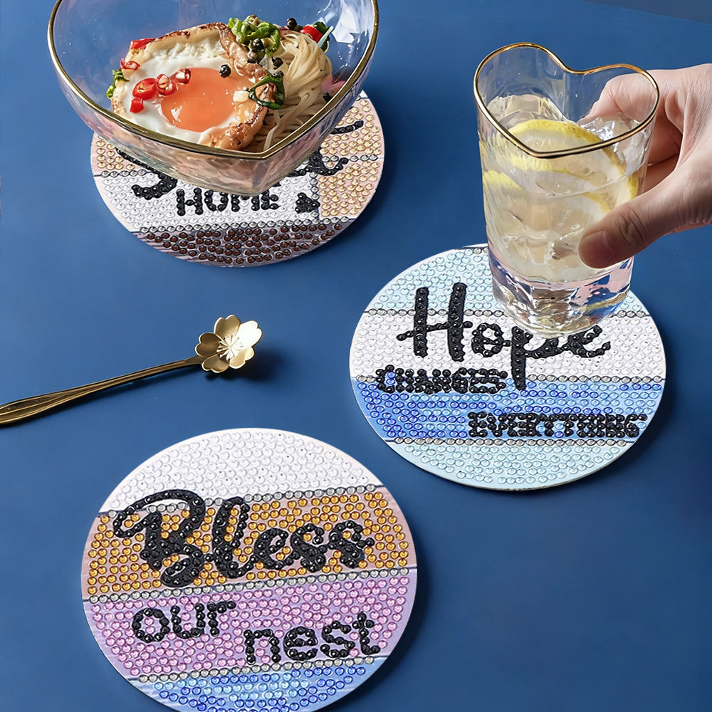 DIY Bless Diamond Painting Coasters