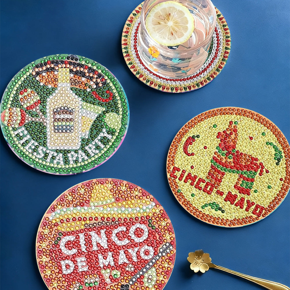 DIY CINCO MAYO Diamond Painting Coasters