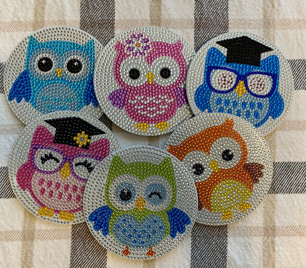 DIY Owl A Diamond Painting Coasters