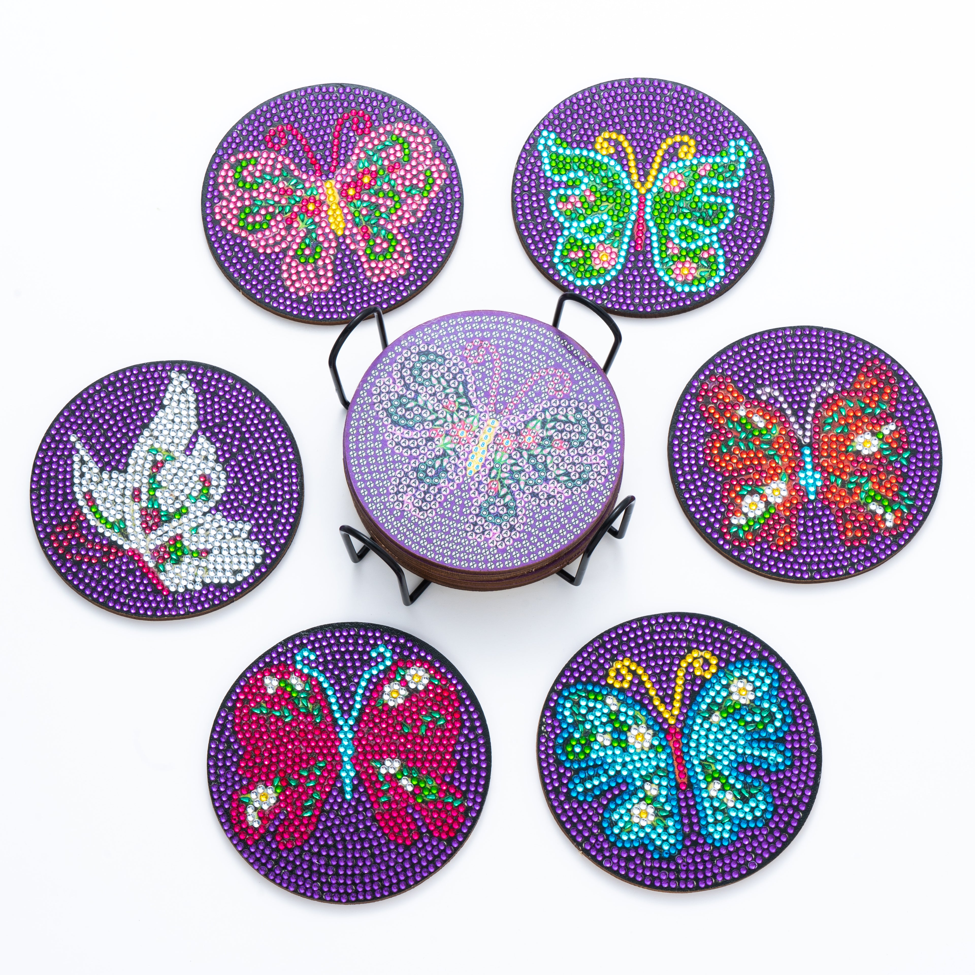 DIY Butterfly F Diamond Painting Coasters