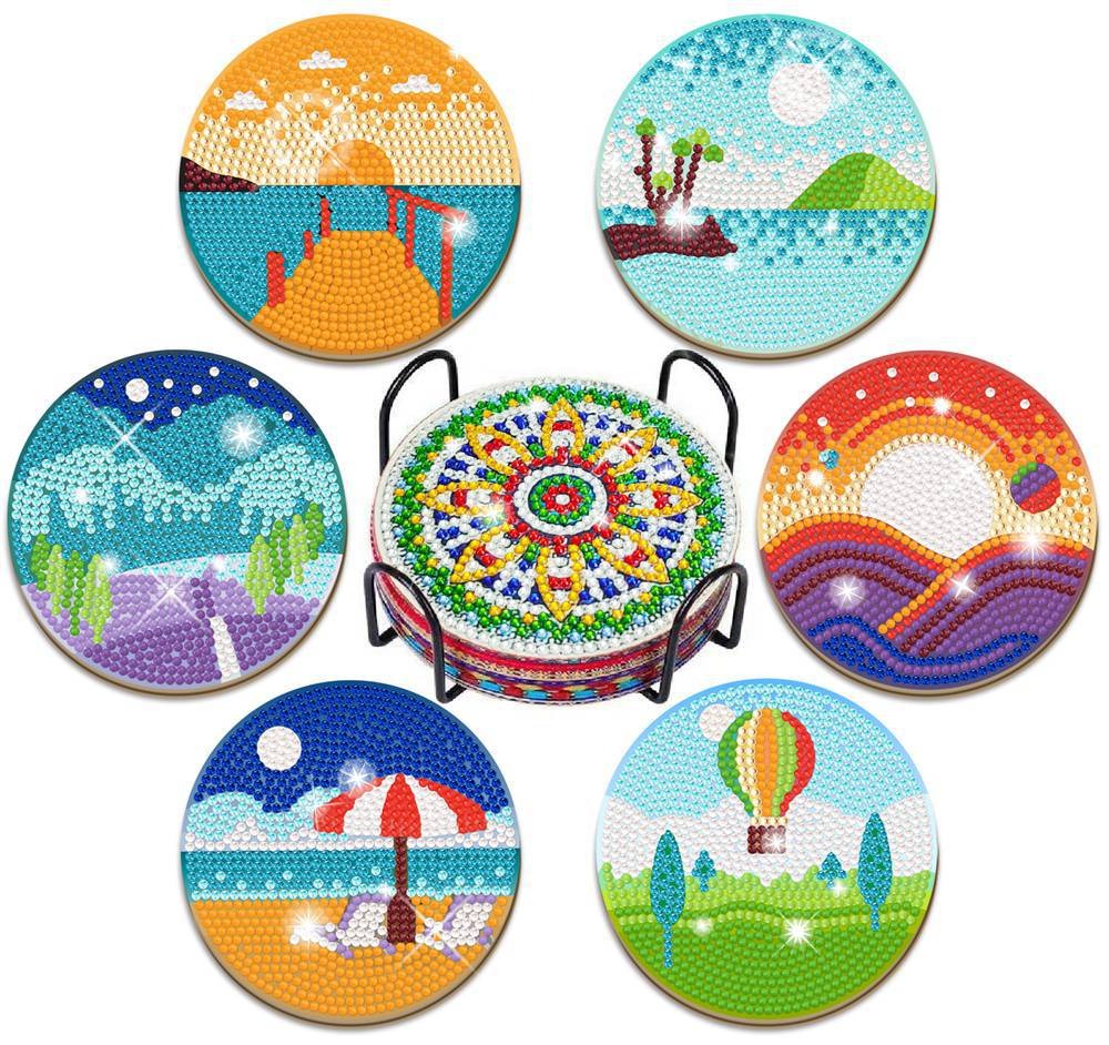 DIY Nature E Diamond Painting Coasters