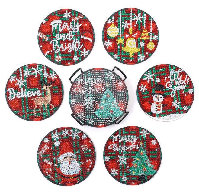 DIY Christmas B Diamond Painting Coasters