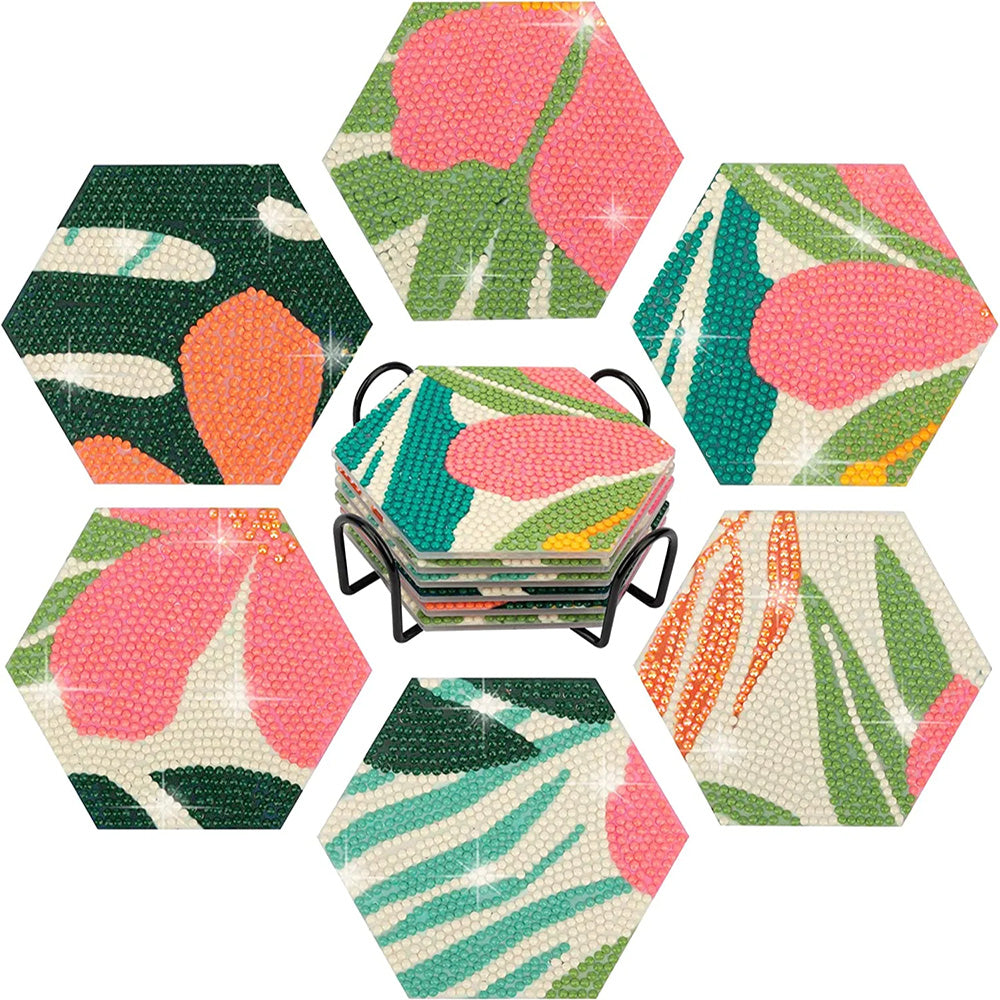 DIY Flower C Diamond Painting Coasters