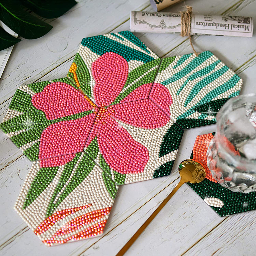DIY Flower C Diamond Painting Coasters