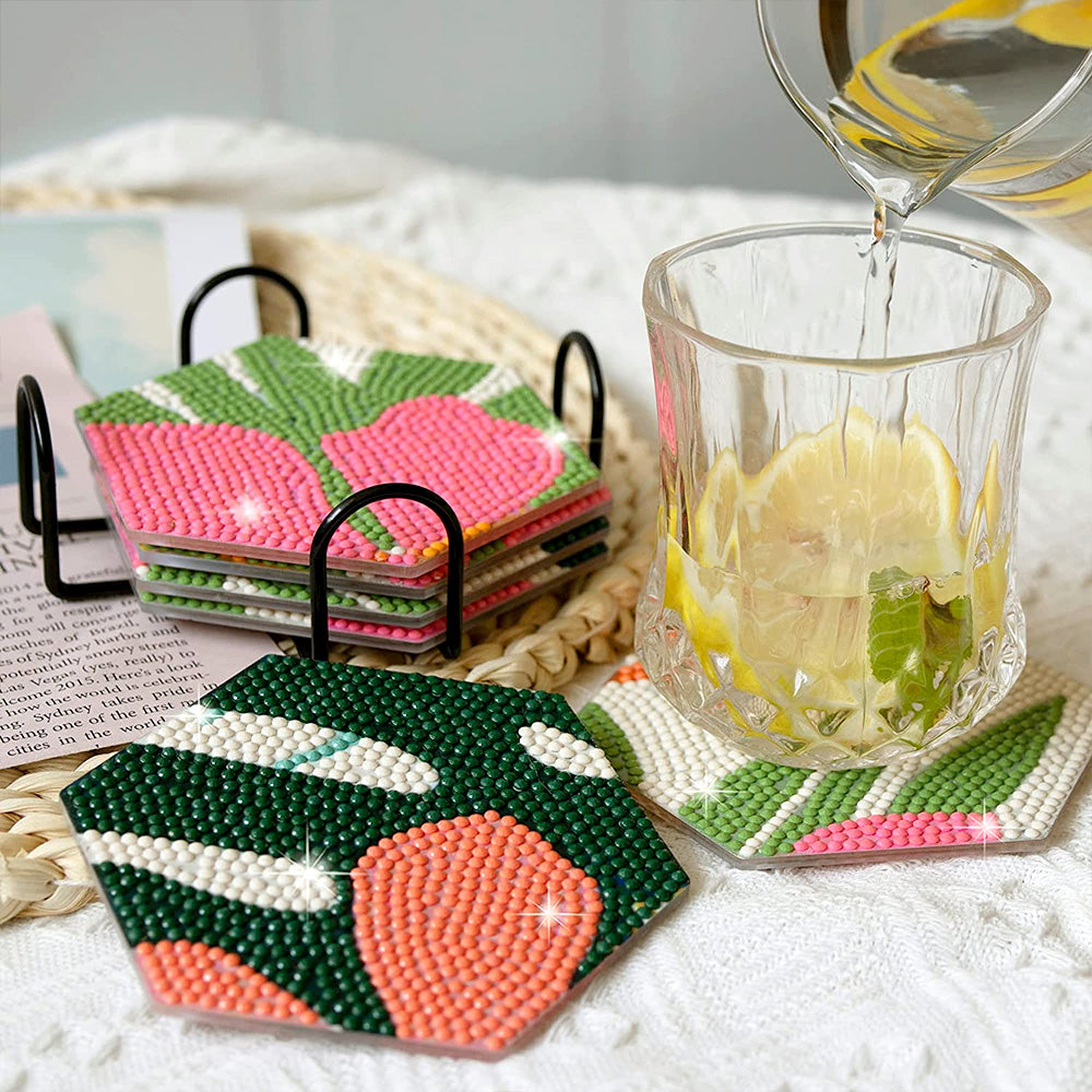 DIY Flower C Diamond Painting Coasters