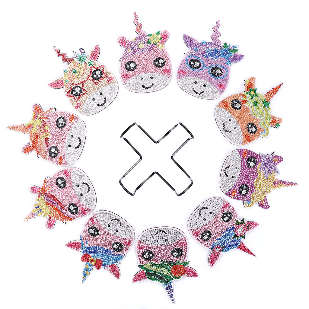DIY Unicornios Diamond Painting Coasters