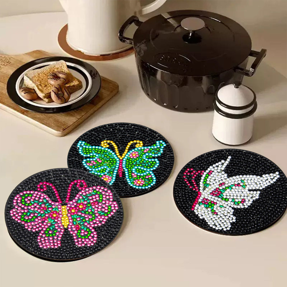 DIY Butterfly E Diamond Painting Coasters