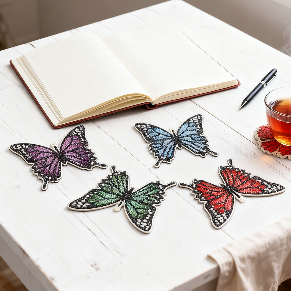 DIY Butterfly J Diamond Painting Coasters