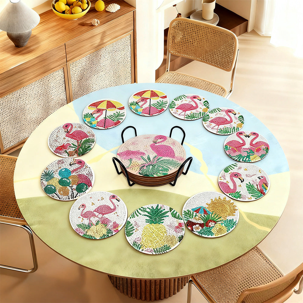 DIY Flamingos Diamond Painting Coasters