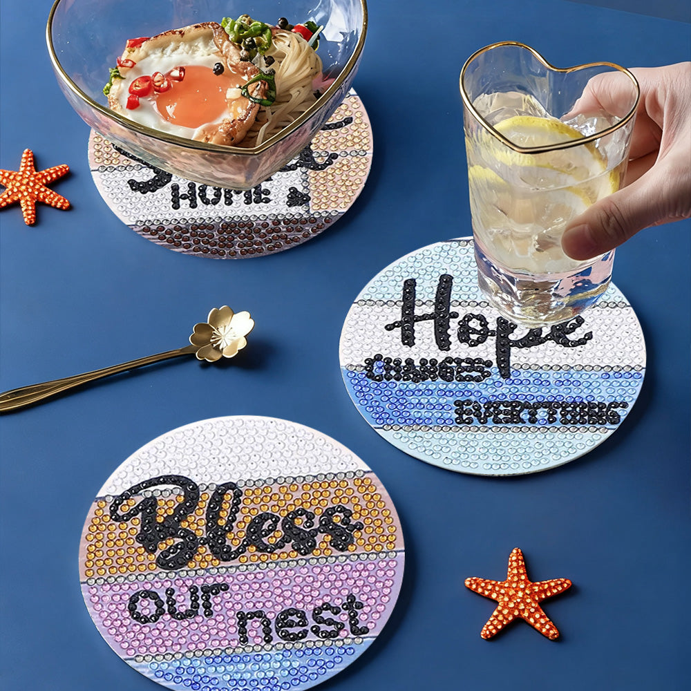 DIY Bless Diamond Painting Coasters