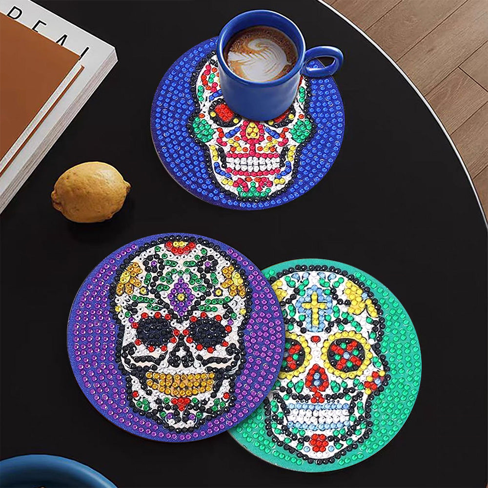 DIY Skull A Diamond Painting Coasters