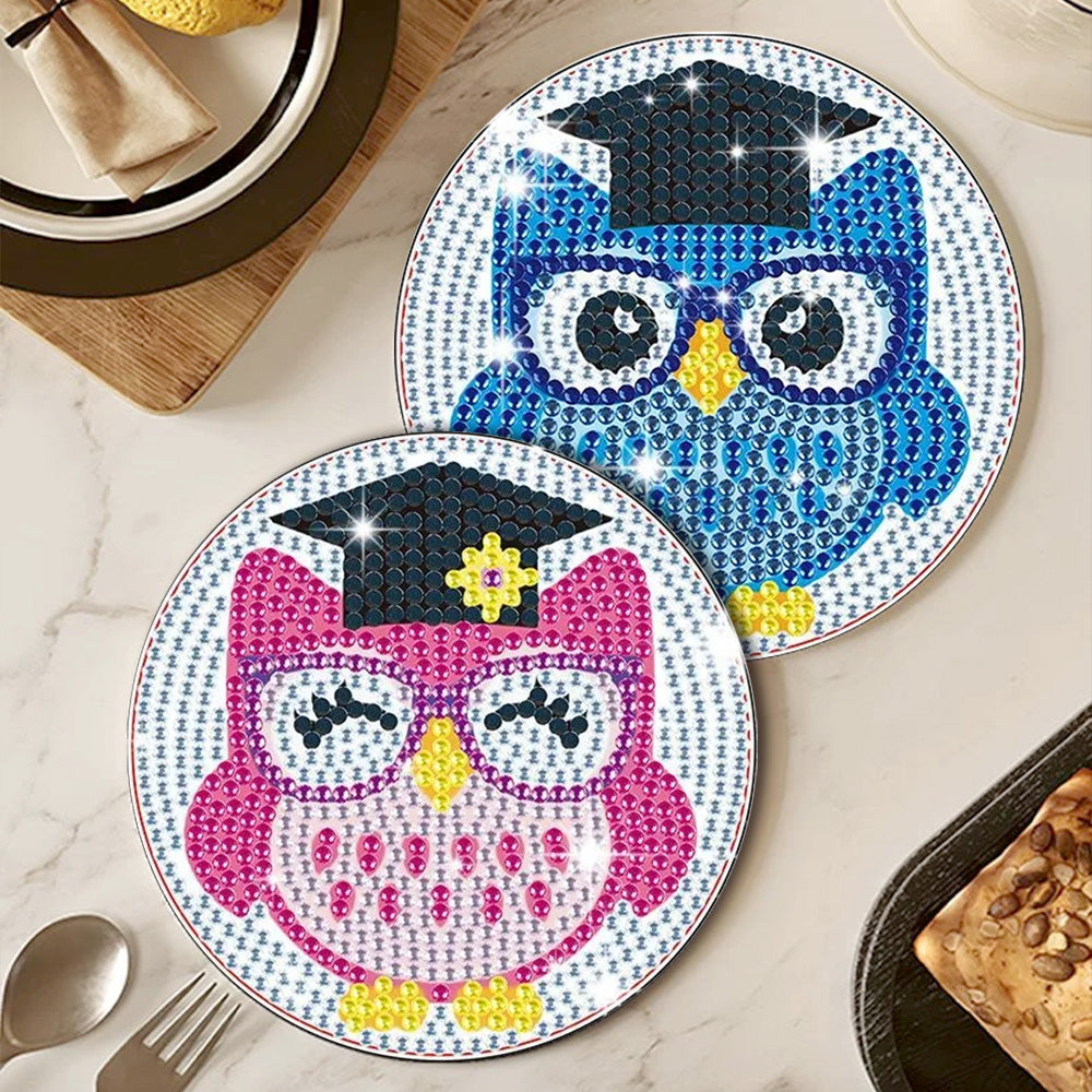 DIY Owl A Diamond Painting Coasters