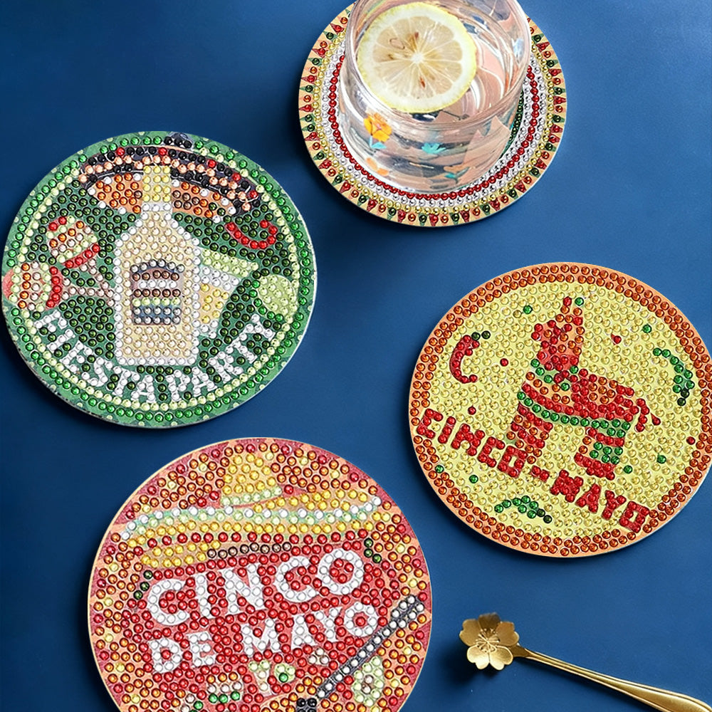 DIY CINCO MAYO Diamond Painting Coasters