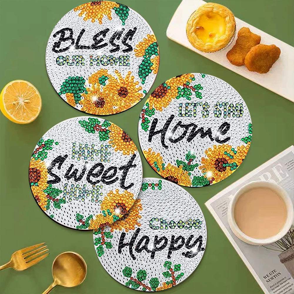 DIY Flower E Diamond Painting Coasters